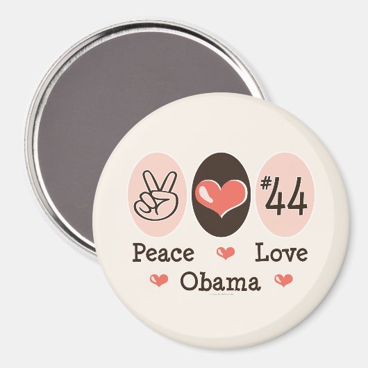 Peace Liebe Obama 44 Magnet (Vorderseite/Rückseite)