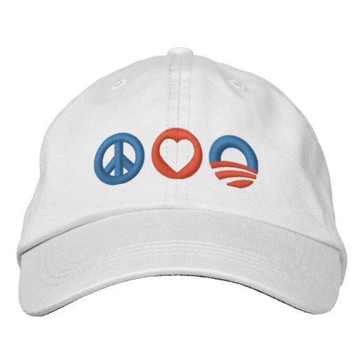 Peace Liebe Obama Bestickte Kappe (Vorderseite)