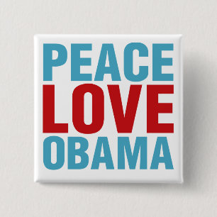 Peace Liebe Obama Button