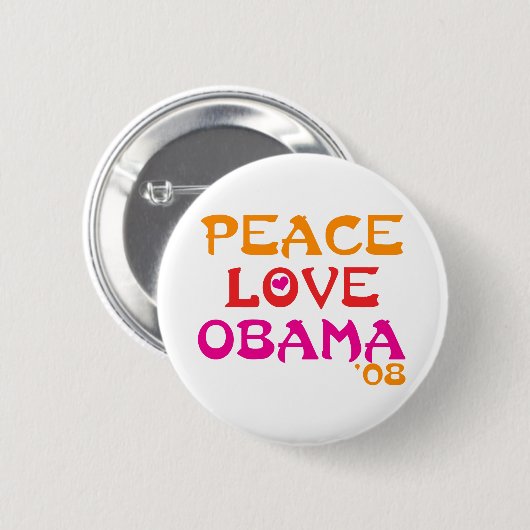 Peace Liebe Obama Button (Vorne & Hinten)