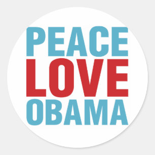 Peace Liebe Obama Runder Aufkleber