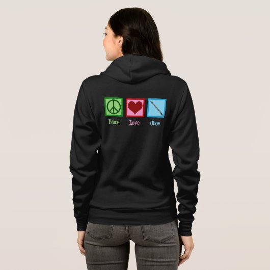 Peace Liebe Oboe Player Women's Hoodie (Schwarz voll)