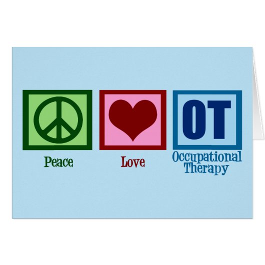 Peace Liebe Occupational Therapy Blue OT Card (Vorderseite (Horizontal))