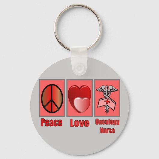 Peace Liebe ONCOLOGY Nurse Schlüsselanhänger (Vorderseite)