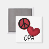 Peace Liebe Opa Magnet (Vorderseite/Rückseite)