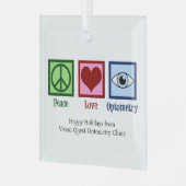 Peace Liebe Optometrie Custom Optometrist Weihnach Ornament Aus Glas (Vorderseite links)