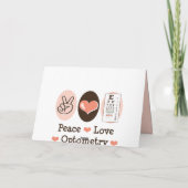 Peace Liebe Optometrie Grußkarte Karte (Rückseite)