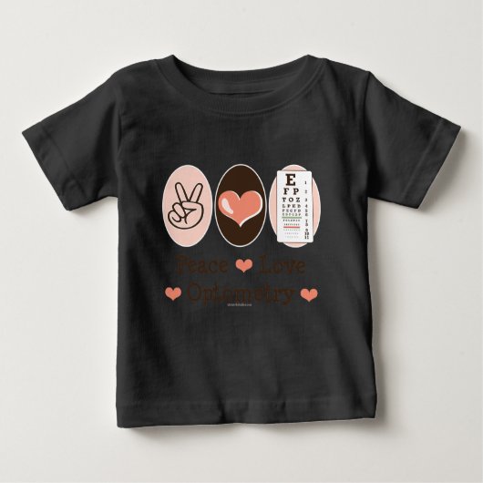 Peace Liebe Optometrie Optometrist Baby Bodysuit Baby T-shirt (Vorderseite)