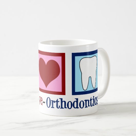Peace Liebe Orthodontics Kaffeetasse (VorderseiteRechts)