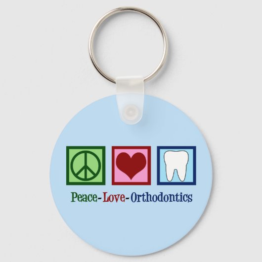 Peace Liebe Orthodontics Office Niedlich Orthodont Schlüsselanhänger (Vorderseite)