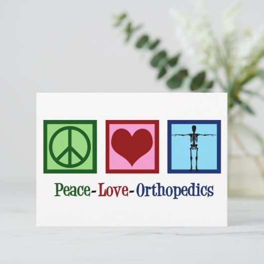 Peace Liebe Orthopädie Niedlich Orthopädie Card (Stehend Vorderseite)