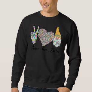 Peace Liebe Oster Bunny Leopard Grafischer Osterta Sweatshirt