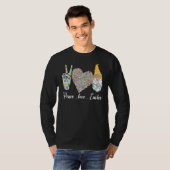 Peace Liebe Oster Bunny Leopard Grafischer Osterta T-Shirt (Vorne ganz)