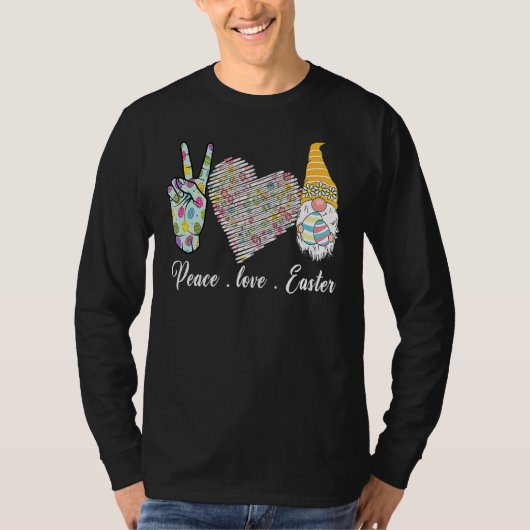 Peace Liebe Oster Bunny Leopard Grafischer Osterta T-Shirt (Vorderseite)
