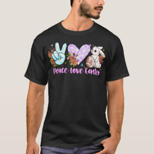 Peace Liebe Osterfest niedlicher Hase T-Shirt