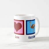 Peace Liebe Ostriches Kaffeetasse (VorderseiteRechts)