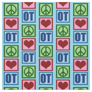 Peace Liebe OT Niedliche Arbeitstherapie Muster Stoff