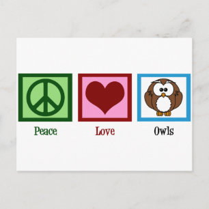 Peace Liebe Owls Postkarte