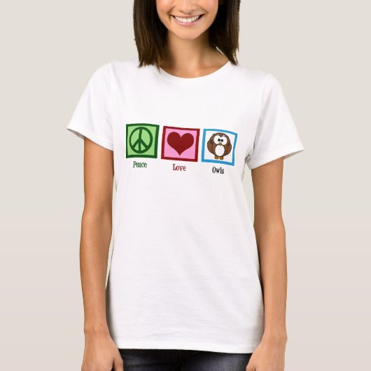 Peace Liebe Owls T-Shirt (Vorderseite)