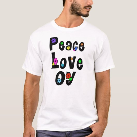 Peace Liebe Oy Jewish Hippie T - Shirt (Vorderseite)