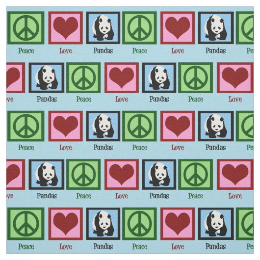 Peace Liebe Panda Bear Stoff (Muster)