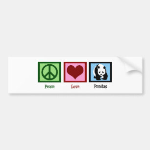 Peace Liebe Pandas Autoaufkleber