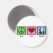 Peace Liebe Pandas Magnet (Vorderseite/Rückseite)