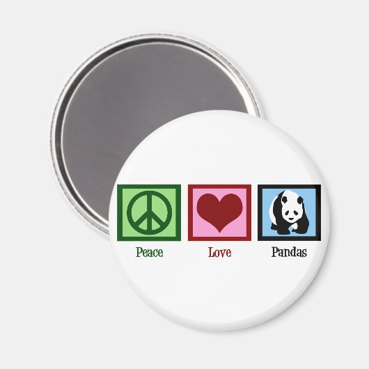 Peace Liebe Pandas Magnet (Vorderseite/Rückseite)
