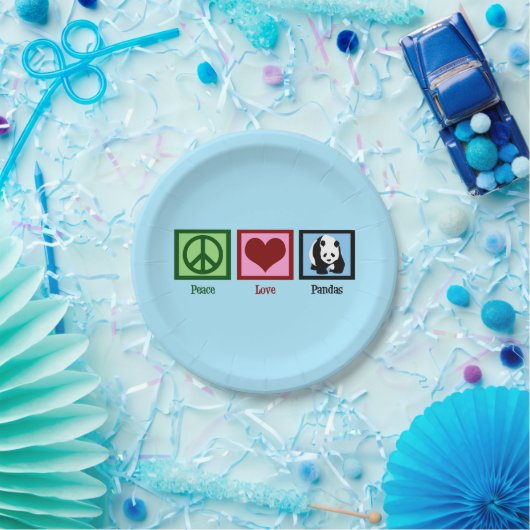Peace Liebe Pandas Pappteller (Party)
