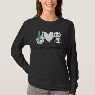Peace Liebe Pandas Peace Hand Sign Pandas Animal T-Shirt