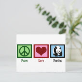 Peace Liebe Pandas Postkarte (Stehend Vorderseite)