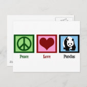 Peace Liebe Pandas Postkarte (Vorne/Hinten)