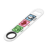 Peace Liebe Pandas Speed Flaschenöffner (Vorderseite Schrägansicht)