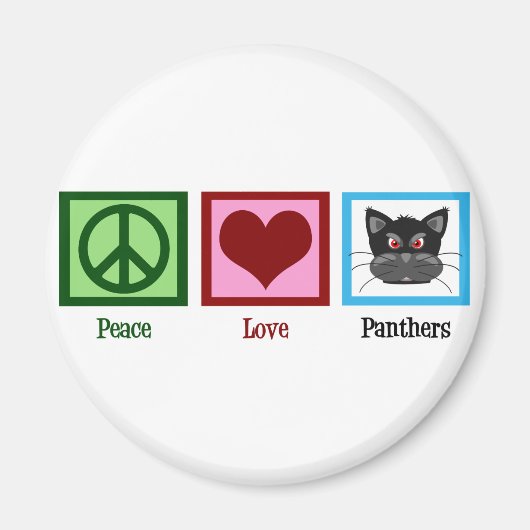 Peace Liebe Panthers Magnet (Vorne)