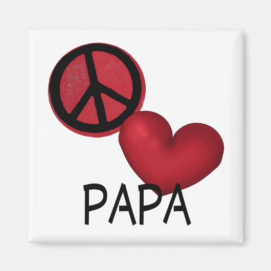 Peace Liebe Papa Magnet (Vorne)
