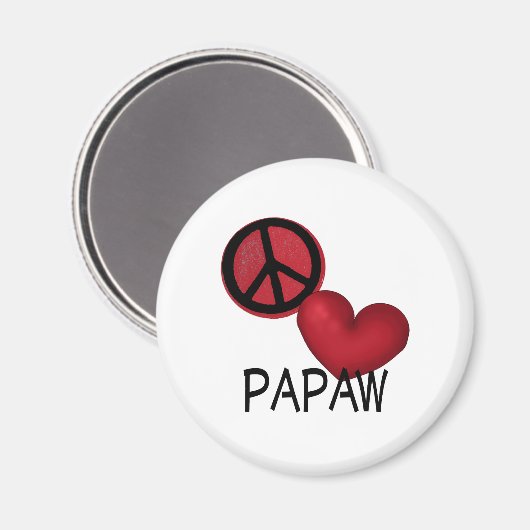 Peace Liebe Papaw Magnet (Vorderseite/Rückseite)