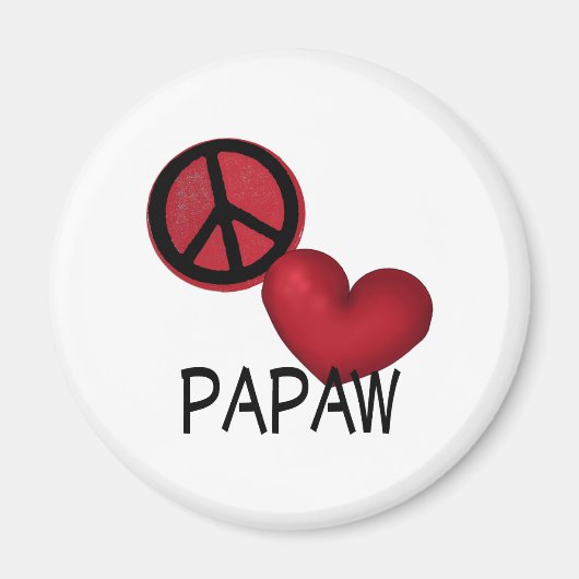 Peace Liebe Papaw Magnet (Vorne)