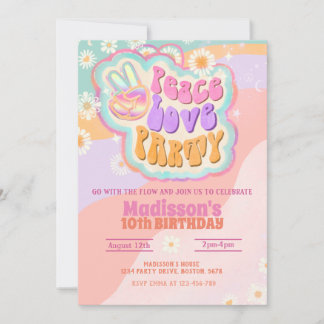 Peace Liebe Party Groovy Einladung