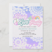 Peace Liebe Party Groovy Pastel Gefärbte Krawatte Einladung (Vorderseite)