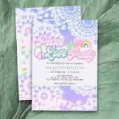 Peace Liebe Party Groovy Pastel Gefärbte Krawatte Einladung