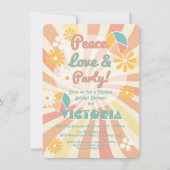 Peace Liebe & Party Hippie Party Einladung (Vorderseite)