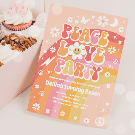 Peace Liebe Party Hippie Rainbow 70er Birthday Par Einladung
