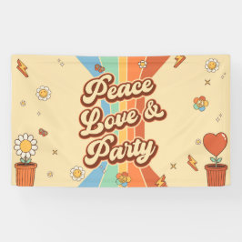 Peace Liebe Party Retro Rainbow 6. Banner