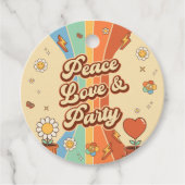 Peace Liebe Party Retro Rainbow 6. Geschenkanhänger (Vorderseite)