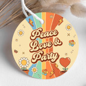 Peace Liebe Party Retro Rainbow 6. Geschenkanhänger