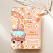 Peace Liebe Party Retro Rainbow 7. Einladung