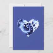 Peace Liebe Party Shibori Blue Gefärbte Krawatte G Einladung (Rückseite)