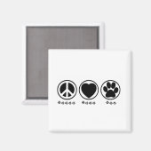 Peace Liebe Paw Magnet (Vorderseite/Rückseite)