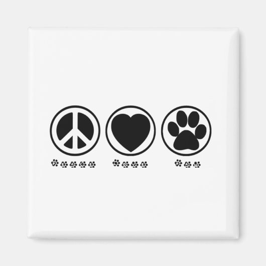 Peace Liebe Paw Magnet (Vorne)