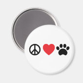 Peace Liebe Paw Magnet (Vorderseite/Rückseite)